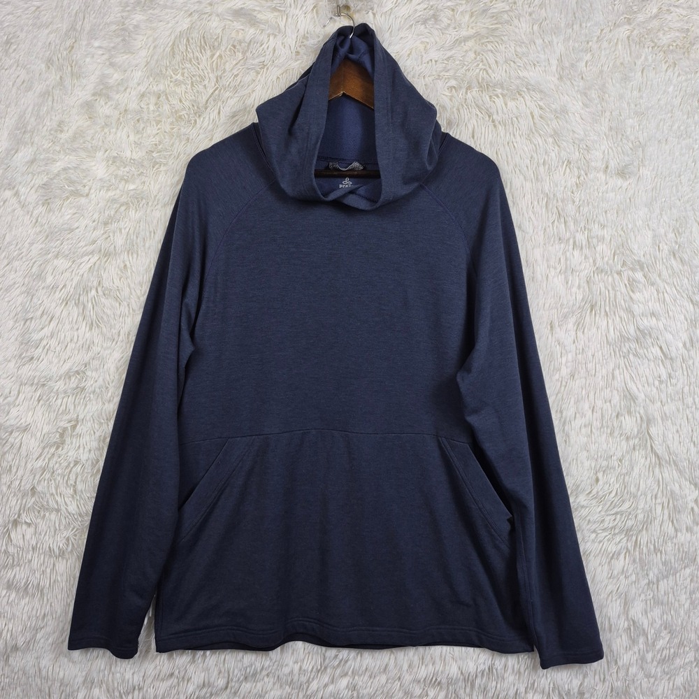 Prana Altitude Tracker Hoodie Mens Large Navy‎ Heather Pullover